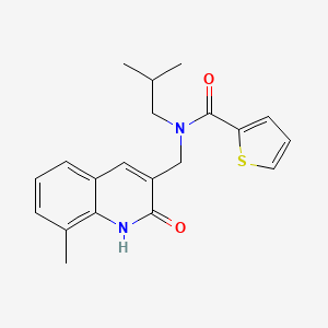 molecular formula C20H22N2O2S B7685397 N-((2-hydroxy-8-methylquinolin-3-yl)methyl)-N-isobutylthiophene-2-carboxamide 