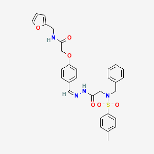 molecular formula C30H30N4O6S B7685410 2-[benzyl-(4-methylphenyl)sulfonylamino]-N-[(Z)-[4-[2-(furan-2-ylmethylamino)-2-oxoethoxy]phenyl]methylideneamino]acetamide 