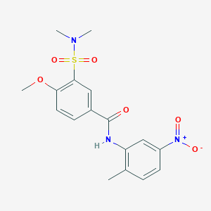 molecular formula C17H19N3O6S B7685497 3-(dimethylsulfamoyl)-4-methoxy-N-(2-methyl-5-nitrophenyl)benzamide 