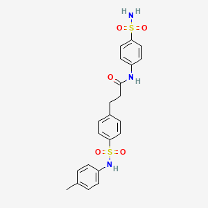 molecular formula C22H23N3O5S2 B7685514 3-[4-[(4-Methylphenyl)sulfamoyl]phenyl]-N-(4-sulfamoylphenyl)propanamide CAS No. 928722-10-5