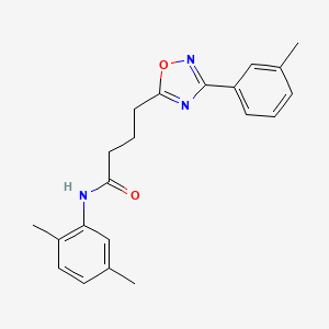 molecular formula C21H23N3O2 B7685521 N-(2,5-dimethylphenyl)-4-(3-(m-tolyl)-1,2,4-oxadiazol-5-yl)butanamide 