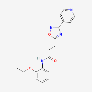 molecular formula C18H18N4O3 B7685526 N-(2-ethoxyphenyl)-3-(3-(pyridin-4-yl)-1,2,4-oxadiazol-5-yl)propanamide 