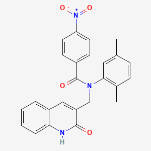 molecular formula C25H21N3O4 B7685550 N-(2,5-dimethylphenyl)-N-((2-hydroxyquinolin-3-yl)methyl)-4-nitrobenzamide 