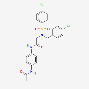 molecular formula C23H21Cl2N3O4S B7685557 N-(4-acetamidophenyl)-2-(4-chloro-N-(4-chlorobenzyl)phenylsulfonamido)acetamide 
