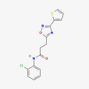 molecular formula C15H12ClN3O2S B7685567 N-(2-chlorophenyl)-3-(3-(thiophen-2-yl)-1,2,4-oxadiazol-5-yl)propanamide 