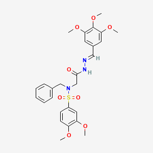 molecular formula C27H31N3O8S B7685568 (E)-N-benzyl-3,4-dimethoxy-N-(2-oxo-2-(2-(3,4,5-trimethoxybenzylidene)hydrazinyl)ethyl)benzenesulfonamide 