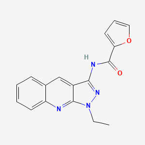 molecular formula C17H14N4O2 B7685579 N-(1-ethyl-1H-pyrazolo[3,4-b]quinolin-3-yl)furan-2-carboxamide 