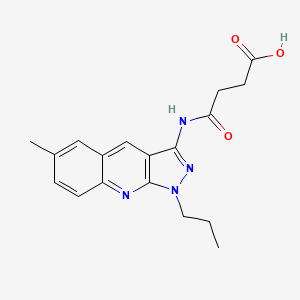 molecular formula C18H20N4O3 B7685593 4-((6-methyl-1-propyl-1H-pyrazolo[3,4-b]quinolin-3-yl)amino)-4-oxobutanoic acid 