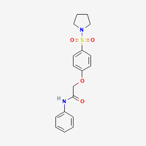 molecular formula C18H20N2O4S B7685607 N-phenyl-2-(4-(pyrrolidin-1-ylsulfonyl)phenoxy)acetamide 