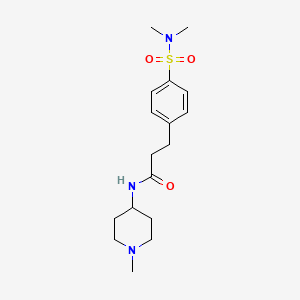 molecular formula C17H27N3O3S B7685624 3-(4-(N,N-dimethylsulfamoyl)phenyl)-N-(1-methylpiperidin-4-yl)propanamide 