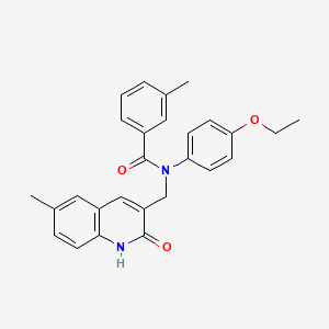 molecular formula C27H26N2O3 B7685638 N-(4-ethoxyphenyl)-N-((2-hydroxy-6-methylquinolin-3-yl)methyl)-3-methylbenzamide 