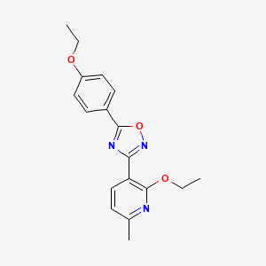 molecular formula C18H19N3O3 B7685645 3-(2-ethoxy-6-methylpyridin-3-yl)-5-(4-ethoxyphenyl)-1,2,4-oxadiazole 