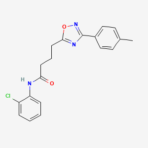 molecular formula C19H18ClN3O2 B7685650 N-(2-chlorophenyl)-4-(3-(p-tolyl)-1,2,4-oxadiazol-5-yl)butanamide 