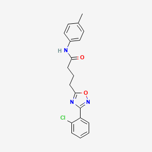 molecular formula C19H18ClN3O2 B7685653 4-(3-(2-chlorophenyl)-1,2,4-oxadiazol-5-yl)-N-(p-tolyl)butanamide 