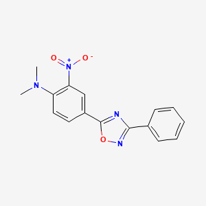 molecular formula C16H14N4O3 B7685661 N,N-dimethyl-2-nitro-4-(3-phenyl-1,2,4-oxadiazol-5-yl)aniline 