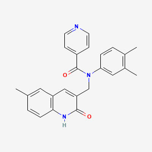 N-(3,4-dimethylphenyl)-N-((2-hydroxy-6-methylquinolin-3-yl)methyl)isonicotinamide