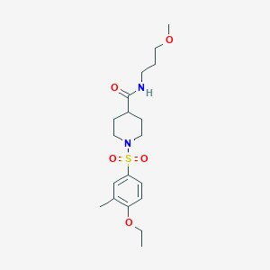 molecular formula C19H30N2O5S B7685724 N-[2-(3,4-dimethoxyphenyl)ethyl]-1-(4-ethoxy-3-methylbenzenesulfonyl)piperidine-4-carboxamide 