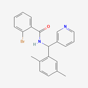 molecular formula C21H19BrN2O B7685733 2-bromo-N-((2,5-dimethylphenyl)(pyridin-3-yl)methyl)benzamide 