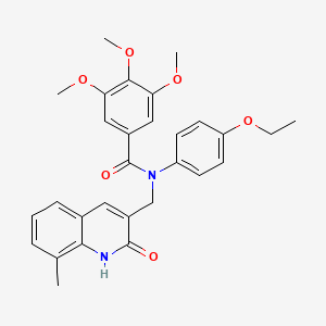 molecular formula C29H30N2O6 B7685744 N-(4-ethoxyphenyl)-N-((2-hydroxy-8-methylquinolin-3-yl)methyl)-3,4,5-trimethoxybenzamide 