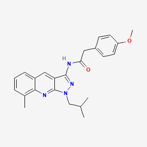 molecular formula C24H26N4O2 B7685762 N-(1-isobutyl-8-methyl-1H-pyrazolo[3,4-b]quinolin-3-yl)-2-(4-methoxyphenyl)acetamide 