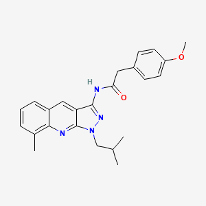 N-(1-isobutyl-8-methyl-1H-pyrazolo[3,4-b]quinolin-3-yl)-2-(4-methoxyphenyl)acetamide