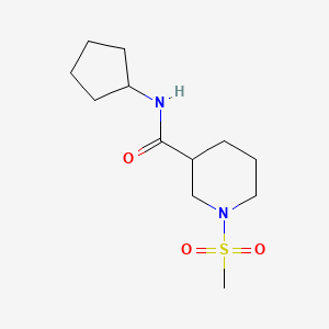 molecular formula C12H22N2O3S B7685776 N-cyclopentyl-1-(methylsulfonyl)piperidine-3-carboxamide 