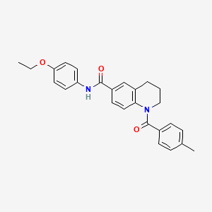 molecular formula C26H26N2O3 B7685778 N-(2,6-dimethylphenyl)-1-(4-methylbenzoyl)-1,2,3,4-tetrahydroquinoline-6-carboxamide 