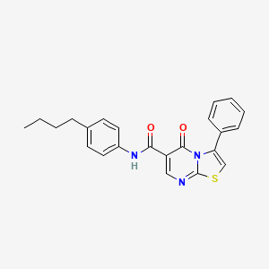 molecular formula C23H21N3O2S B7685792 N-(4-ethylphenyl)-5-oxo-3-phenyl-5H-[1,3]thiazolo[3,2-a]pyrimidine-6-carboxamide 