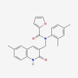 molecular formula C24H22N2O3 B7685796 N-(2,4-dimethylphenyl)-N-((2-hydroxy-6-methylquinolin-3-yl)methyl)furan-2-carboxamide 