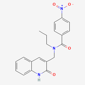 molecular formula C20H19N3O4 B7685811 N-((2-hydroxyquinolin-3-yl)methyl)-4-nitro-N-propylbenzamide 