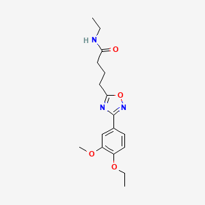 molecular formula C17H23N3O4 B7685812 4-(3-(4-ethoxy-3-methoxyphenyl)-1,2,4-oxadiazol-5-yl)-N-ethylbutanamide 