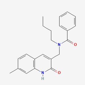 molecular formula C22H24N2O2 B7685827 N-butyl-N-((2-hydroxy-7-methylquinolin-3-yl)methyl)benzamide 