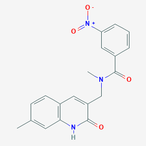molecular formula C19H17N3O4 B7685838 N-((2-hydroxy-7-methylquinolin-3-yl)methyl)-N-methyl-3-nitrobenzamide 