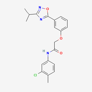 molecular formula C20H20ClN3O3 B7685846 N-(3-chloro-4-methylphenyl)-2-(3-(3-isopropyl-1,2,4-oxadiazol-5-yl)phenoxy)acetamide 