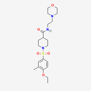 molecular formula C21H33N3O5S B7685849 1-(4-ethoxy-3-methylbenzenesulfonyl)-N-(2-ethylphenyl)piperidine-4-carboxamide 