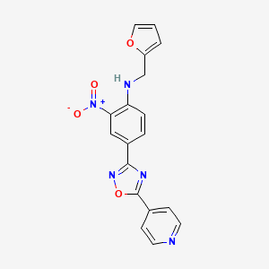 N-(furan-2-ylmethyl)-2-nitro-4-(5-(pyridin-4-yl)-1,2,4-oxadiazol-3-yl)aniline