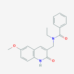 molecular formula C20H20N2O3 B7685854 N-ethyl-N-((2-hydroxy-6-methoxyquinolin-3-yl)methyl)benzamide 