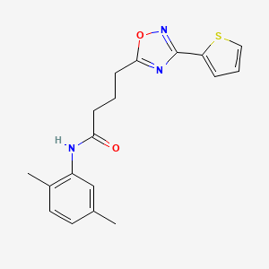 molecular formula C18H19N3O2S B7685859 N-(2,5-dimethylphenyl)-4-(3-(thiophen-2-yl)-1,2,4-oxadiazol-5-yl)butanamide 