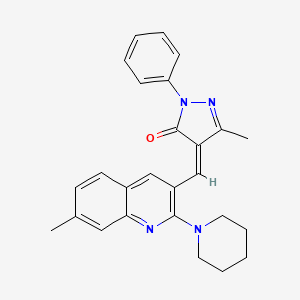 molecular formula C26H26N4O B7685866 (Z)-3-methyl-4-((7-methyl-2-(piperidin-1-yl)quinolin-3-yl)methylene)-1-phenyl-1H-pyrazol-5(4H)-one 