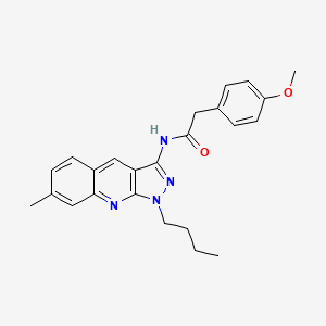 N-(1-butyl-7-methyl-1H-pyrazolo[3,4-b]quinolin-3-yl)-2-(4-methoxyphenyl)acetamide