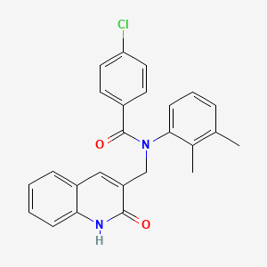 molecular formula C25H21ClN2O2 B7685876 4-chloro-N-(2,3-dimethylphenyl)-N-((2-hydroxyquinolin-3-yl)methyl)benzamide 