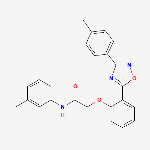 molecular formula C24H21N3O3 B7685879 N-(m-tolyl)-2-(2-(3-(p-tolyl)-1,2,4-oxadiazol-5-yl)phenoxy)acetamide 