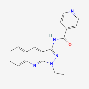 molecular formula C18H15N5O B7685884 N-(1-ethyl-1H-pyrazolo[3,4-b]quinolin-3-yl)isonicotinamide 