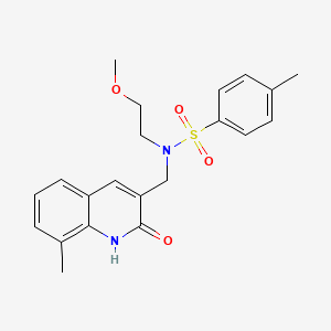 molecular formula C21H24N2O4S B7685890 N-((2-hydroxy-8-methylquinolin-3-yl)methyl)-N-(2-methoxyethyl)-4-methylbenzenesulfonamide 