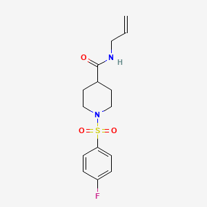 molecular formula C15H19FN2O3S B7685902 N-allyl-1-((4-fluorophenyl)sulfonyl)piperidine-4-carboxamide 