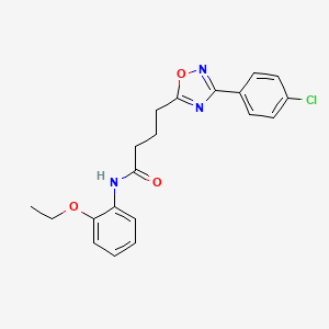 molecular formula C20H20ClN3O3 B7685914 4-(3-(4-chlorophenyl)-1,2,4-oxadiazol-5-yl)-N-(2-ethoxyphenyl)butanamide 