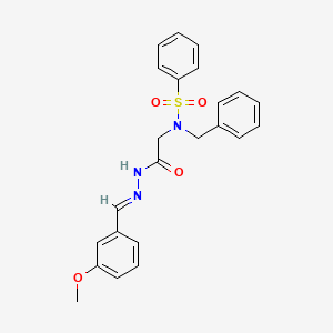 molecular formula C23H23N3O4S B7685940 (E)-N-benzyl-N-(2-(2-(3-methoxybenzylidene)hydrazinyl)-2-oxoethyl)benzenesulfonamide 