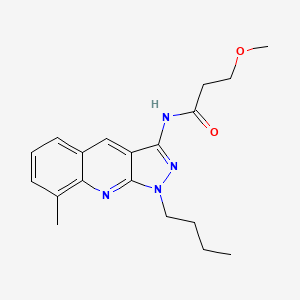 molecular formula C19H24N4O2 B7685947 N-(1-butyl-8-methyl-1H-pyrazolo[3,4-b]quinolin-3-yl)-3-methoxypropanamide 