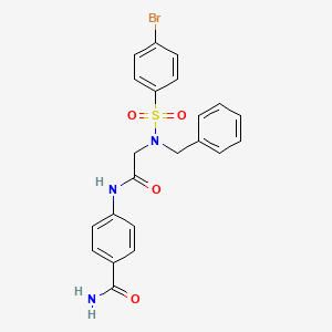 molecular formula C22H20BrN3O4S B7685948 2-(N-benzyl4-bromobenzenesulfonamido)-N-pentylacetamide 