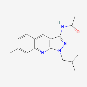 molecular formula C17H20N4O B7686001 N-(1-isobutyl-7-methyl-1H-pyrazolo[3,4-b]quinolin-3-yl)acetamide 